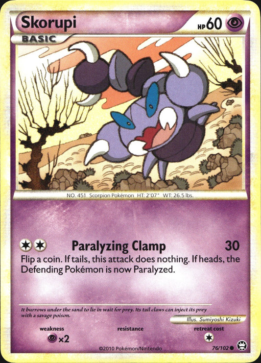 Skorupi 76/102 Common HGSS Triumphant Pokemon Near Mint
