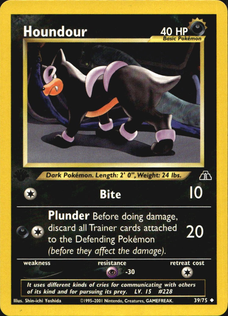 Houndour 39/75 Uncommon Neo Discovery Pokemon 1st Edition Near Mint