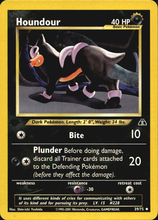 Houndour 39/75 Uncommon Neo Discovery Pokemon 1st Edition Near Mint