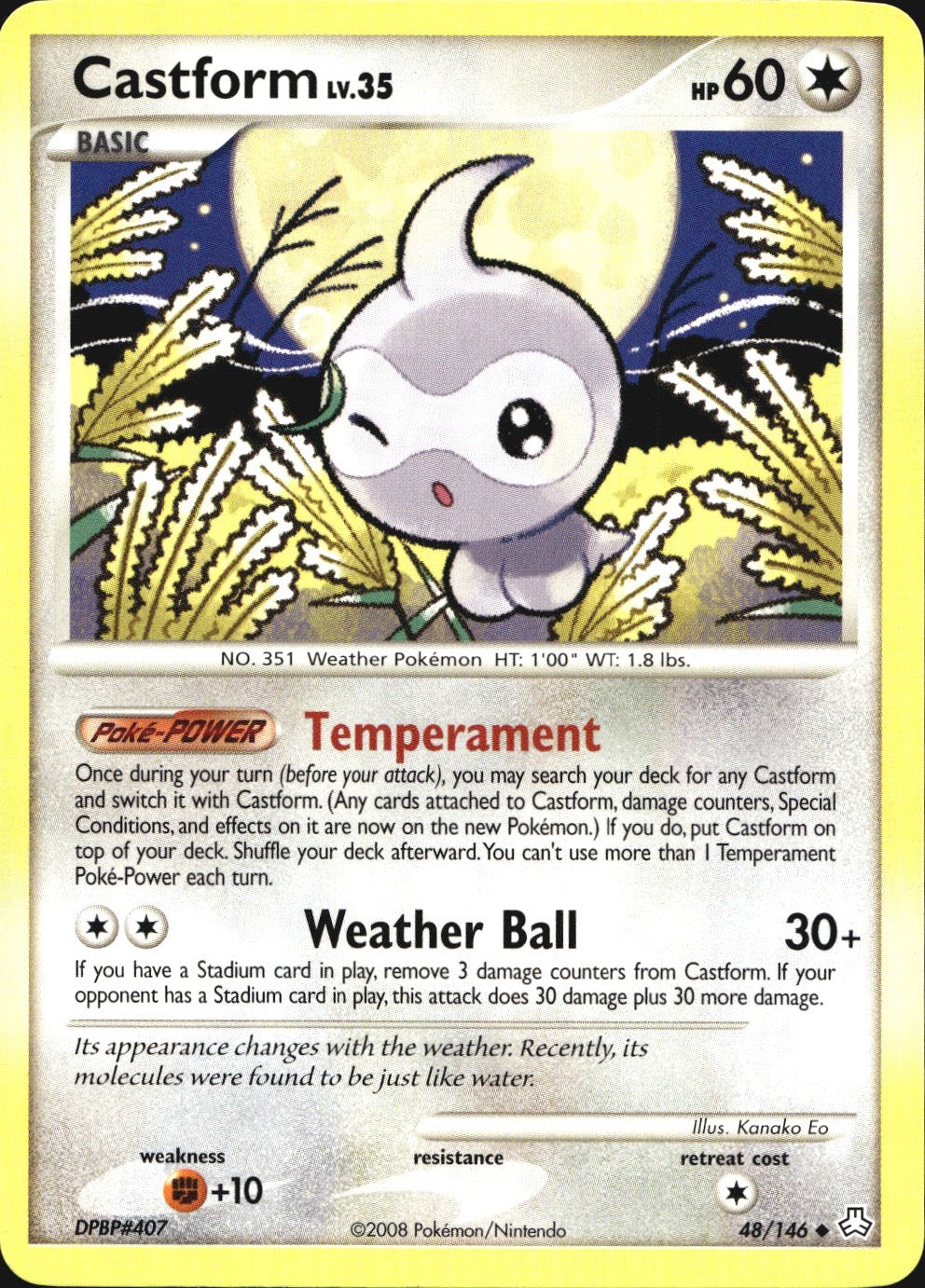 Castform 48/146 Uncommon Legends Awakened Pokemon Near Mint