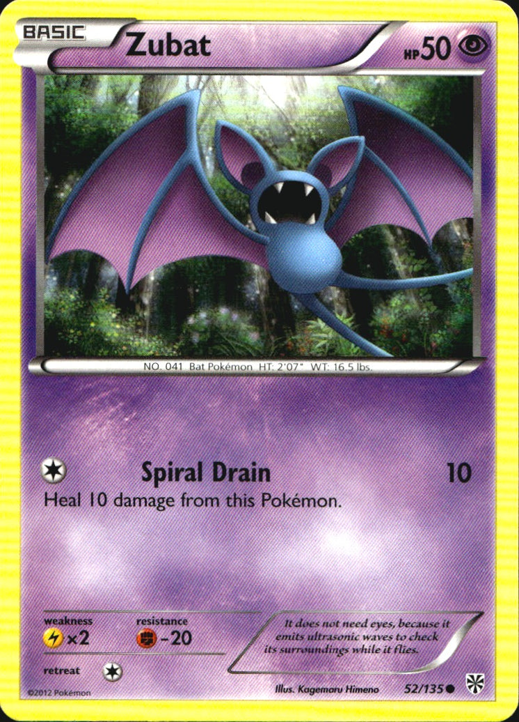 Zubat 52/135 Common Plasma Storm Pokemon Near Mint