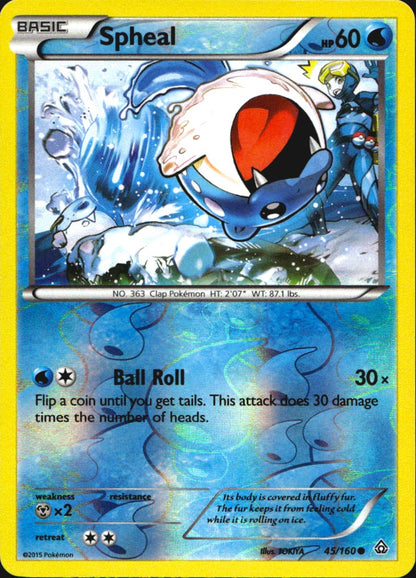 Spheal 45/160 Common Primal Clash Pokemon Reverse Holo Near Mint