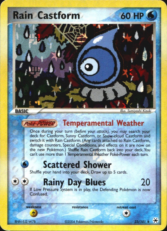 Rain Castform 23/101 Rare Hidden Legends Pokemon Reverse Holo Near Mint