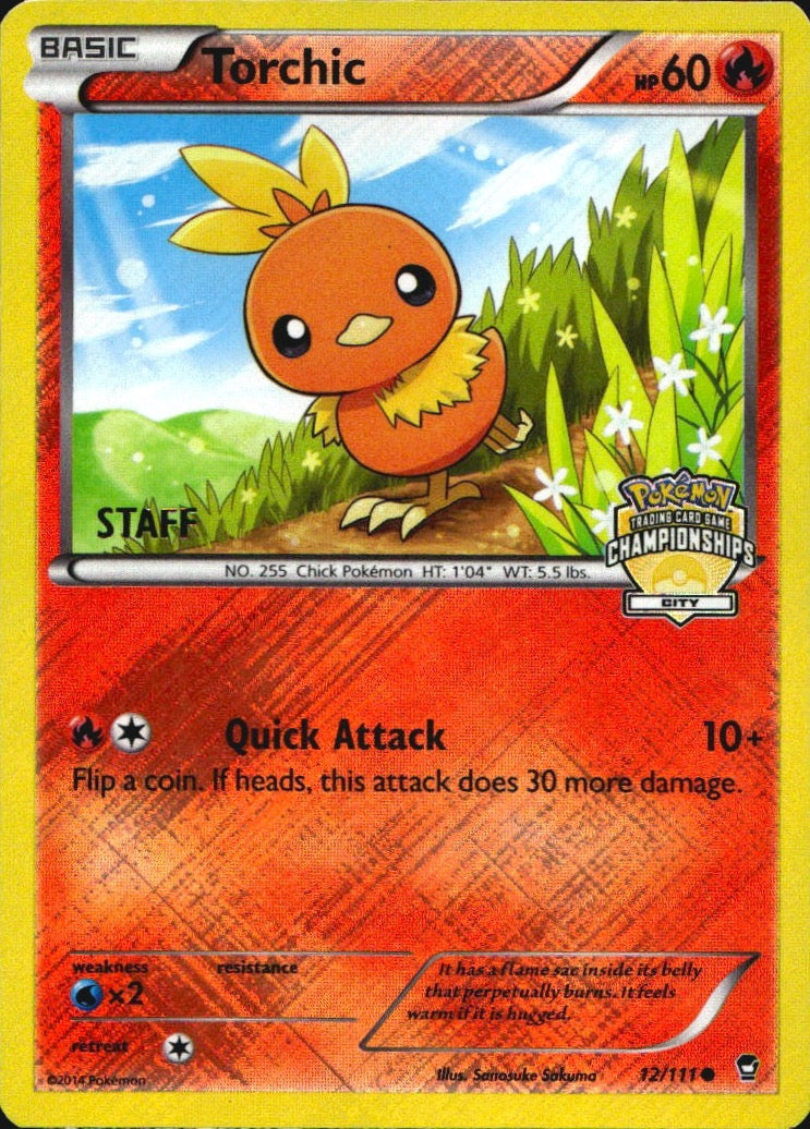 Torchic 012/111 Staff Holofoil Promo League & Championship Cards Near Mint