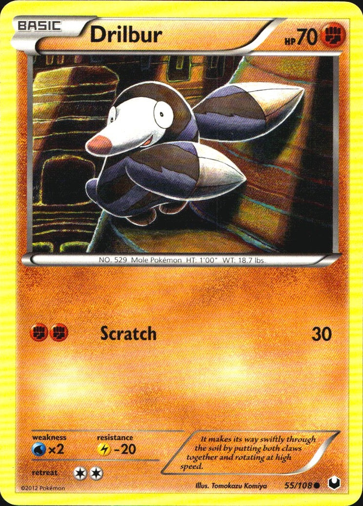 Drilbur 55/108 Common Dark Explorers Pokemon Near Mint