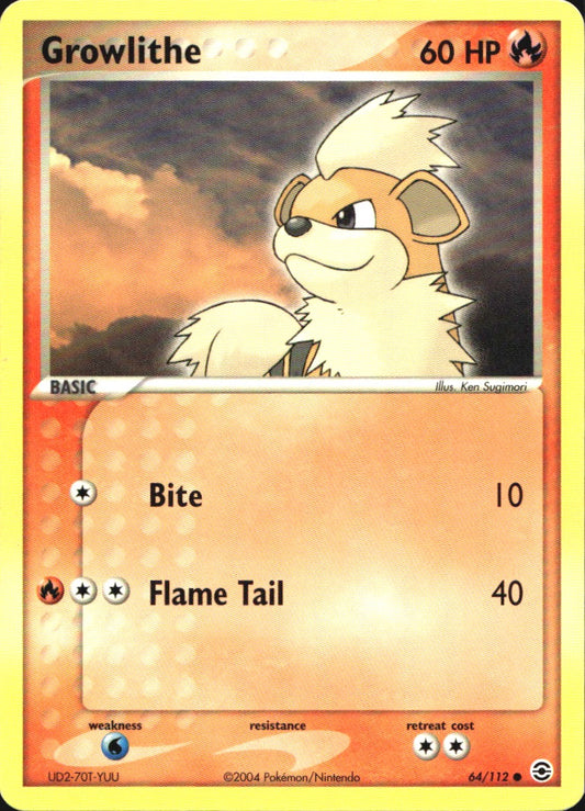 Growlithe 64/112 Common FireRed & LeafGreen Pokemon Near Mint