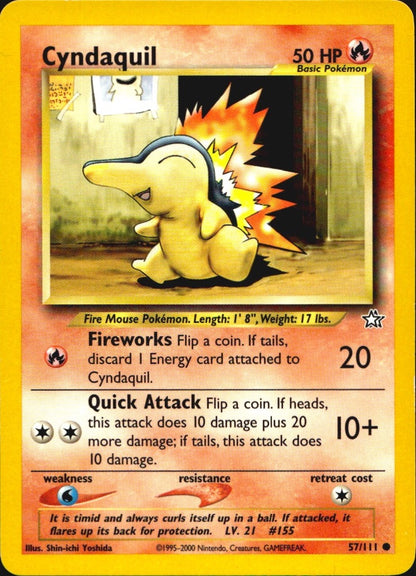 Cyndaquil 57/111 Common Neo Genesis Pokemon Near Mint