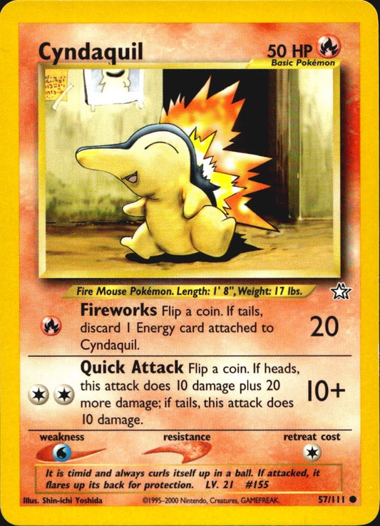 Cyndaquil 57/111 Common Neo Genesis Pokemon Near Mint