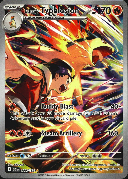 Ethan's Typhlosion 190/182 Illustration Rare Destined Rivals Pokemon Near Mint