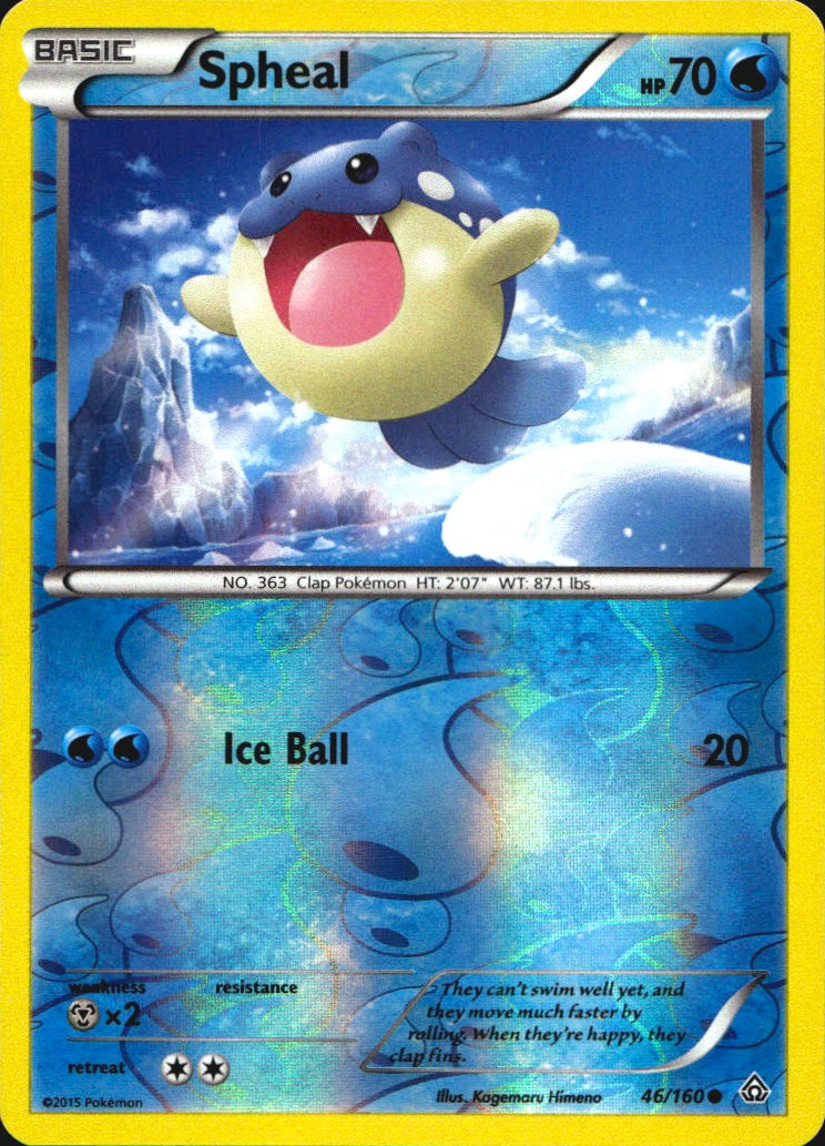 Spheal 46/160 Common Primal Clash Pokemon Reverse Holo Near Mint