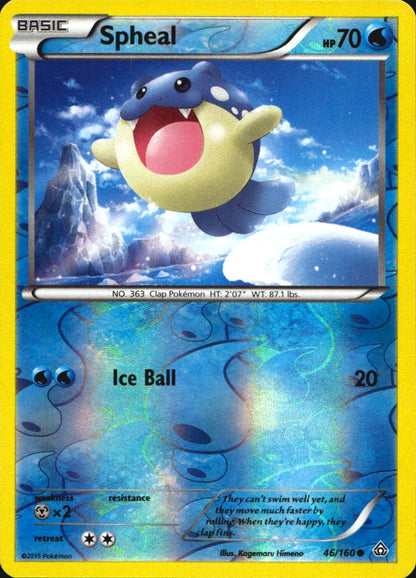 Spheal 46/160 Common Primal Clash Pokemon Reverse Holo Near Mint