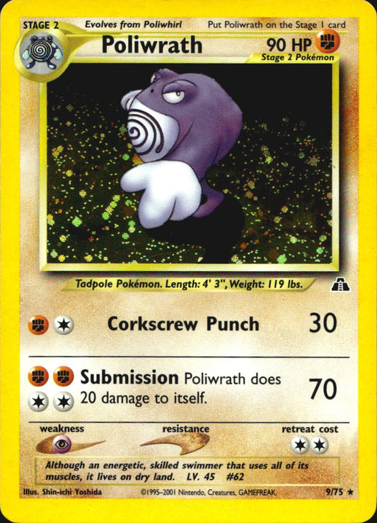Poliwrath 9/75 Holo Rare Neo Discovery Pokemon Lightly Played