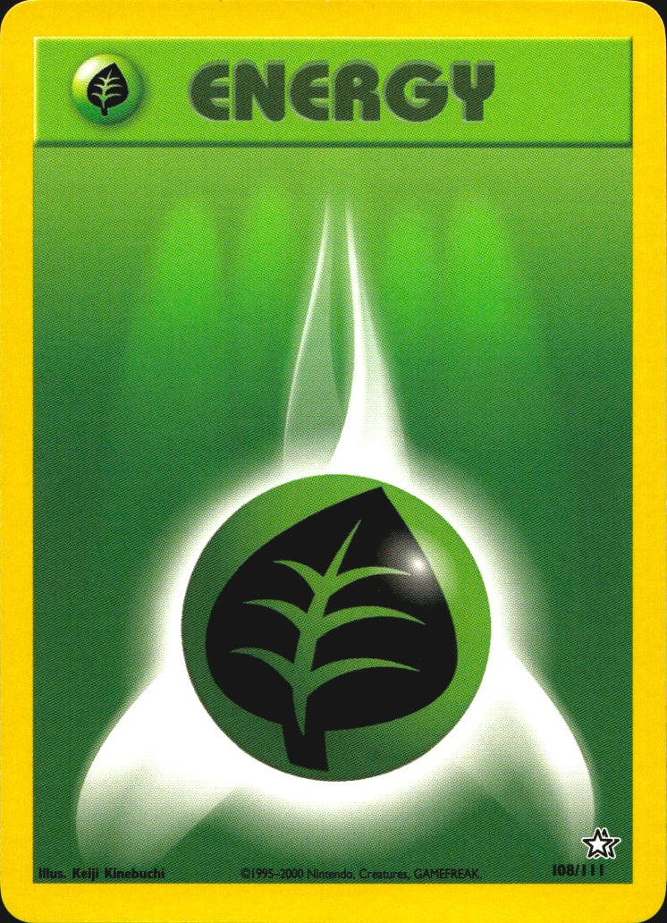 Grass Energy 108/111 Neo Genesis Pokemon Near Mint