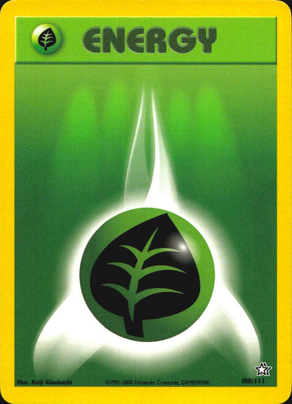 Grass Energy 108/111 Neo Genesis Pokemon Near Mint