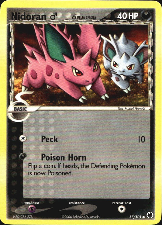 Nidoran M 57/101 Common Dragon Frontiers Pokemon Near Mint