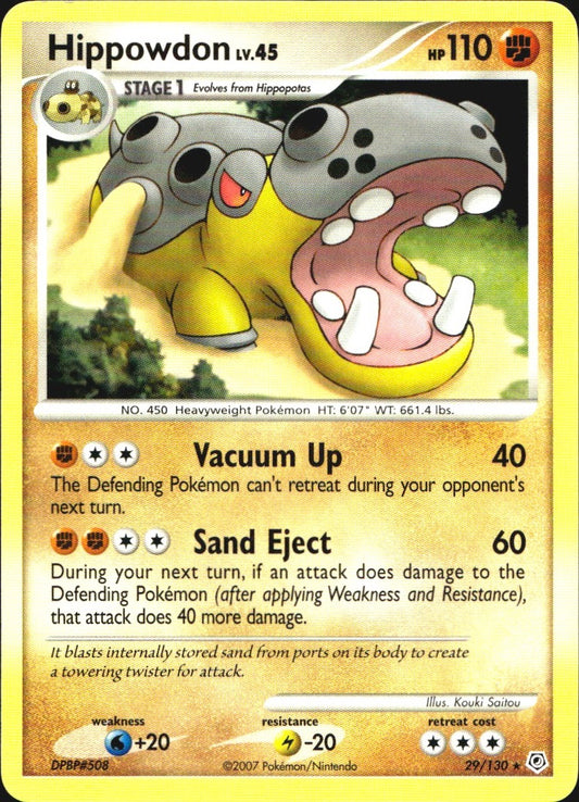 Hippowdon 29/130 Rare Diamond & Pearl Pokemon Near Mint