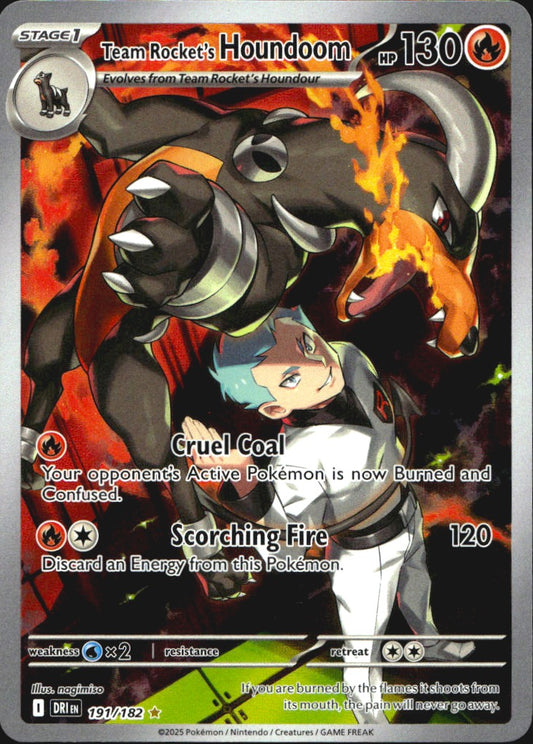 Team Rocket's Houndoom 191/182 Illustration Rare Destined Rivals Pokemon NM