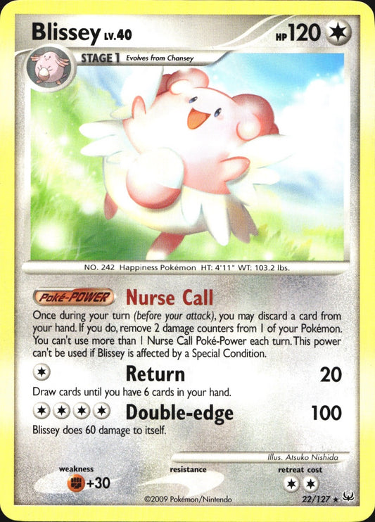 Blissey 22/127 Rare Platinum Pokemon Near Mint