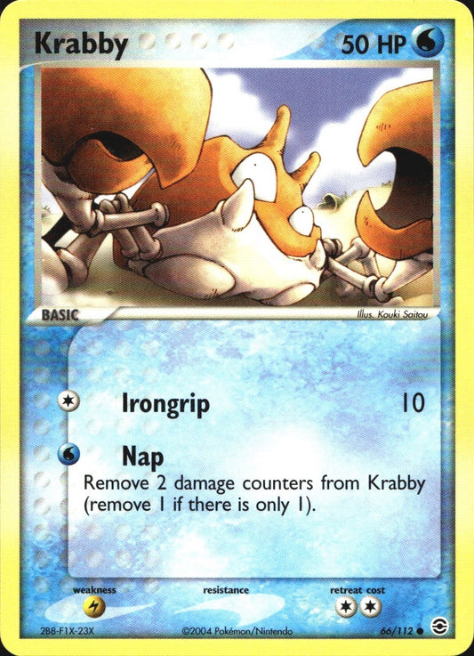 Krabby 66/112 Common FireRed & LeafGreen Pokemon Near Mint