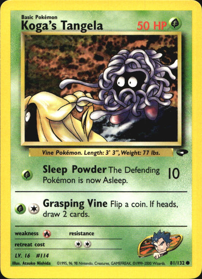 Koga's Tangela 81/132 Common Gym Challenge Pokemon Near Mint