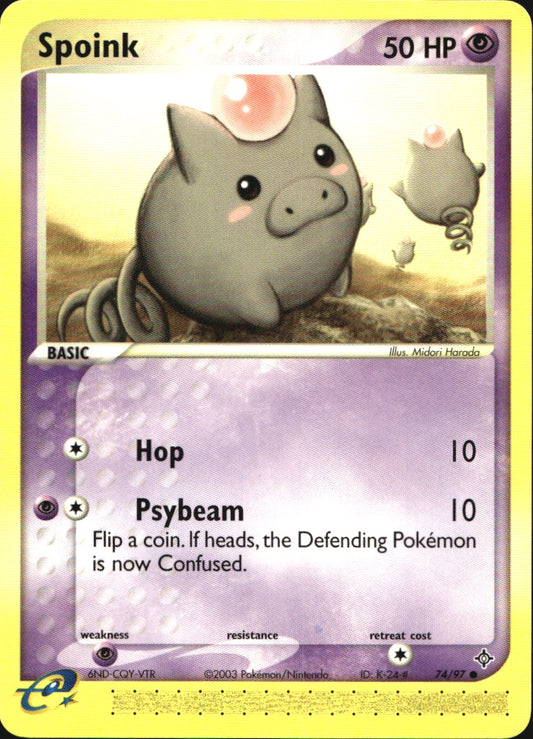 Spoink 74/97 Common Dragon Pokemon Near Mint