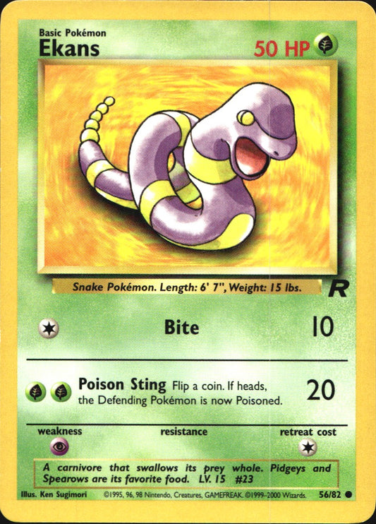 Ekans 56/82 Common Team Rocket Pokemon Near Mint