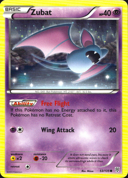 Zubat 53/135 Common Plasma Storm Pokemon Near Mint