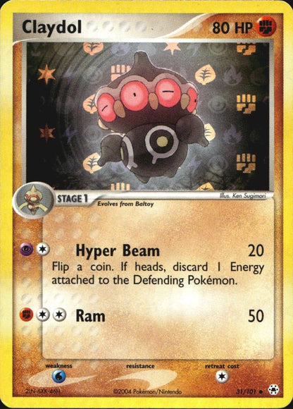 Claydol 31/101 Uncommon Hidden Legends Pokemon Reverse Holo Near Mint