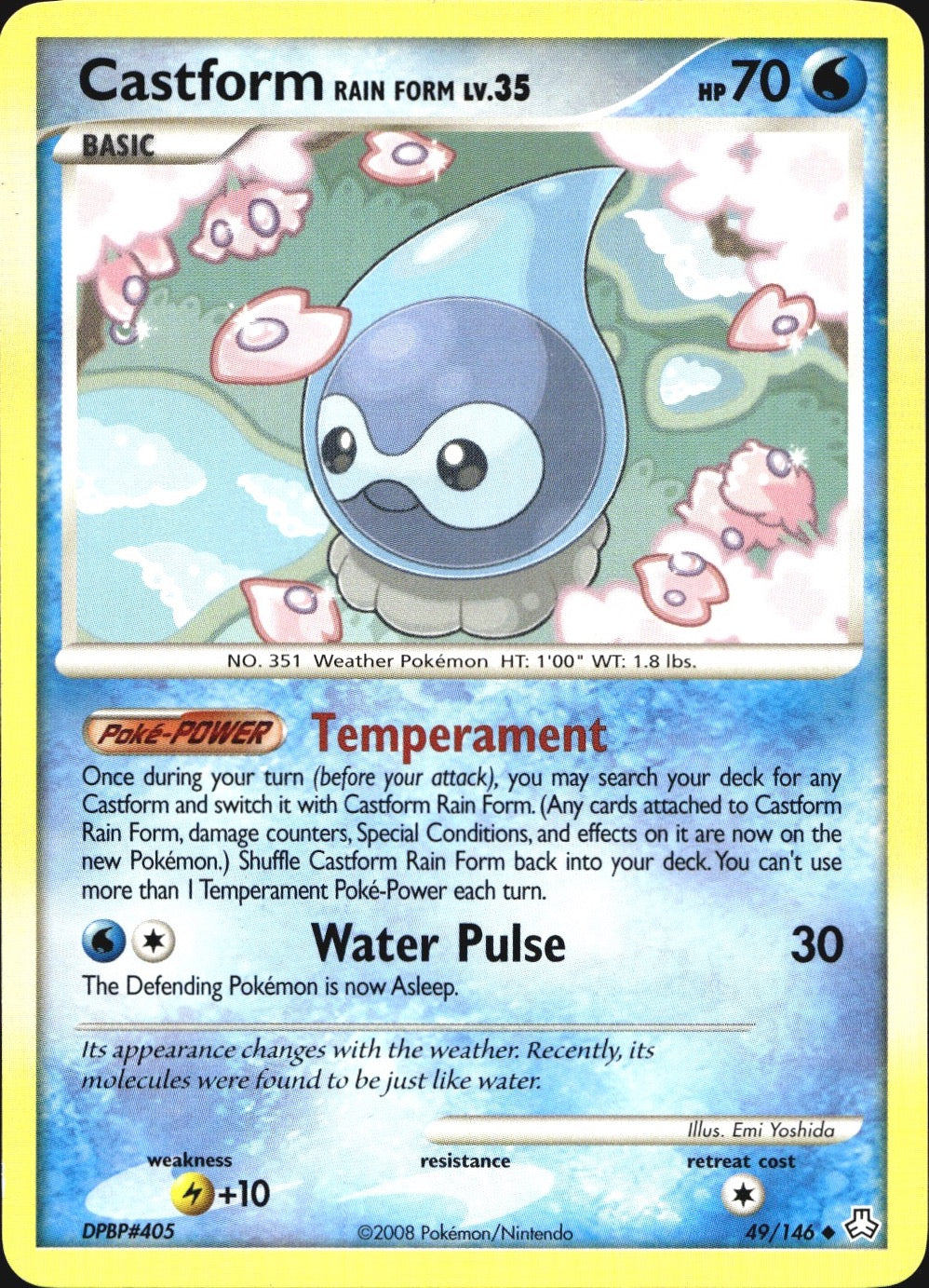 Castform Rain Form 49/146 Uncommon Legends Awakened Pokemon Near Mint