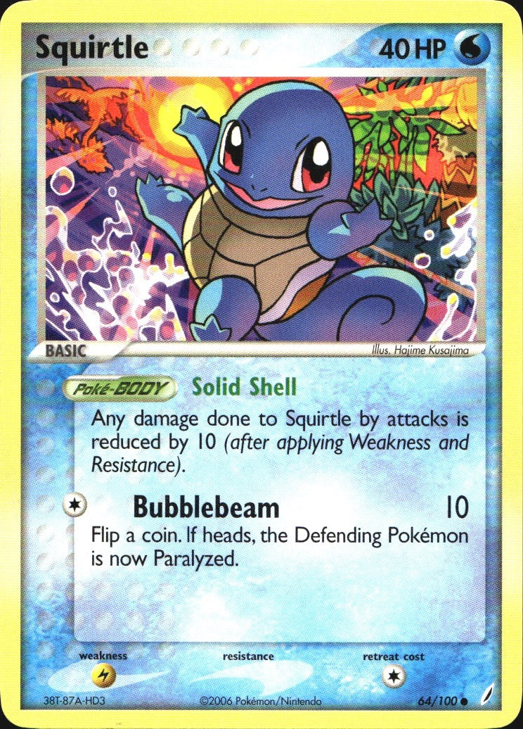 Squirtle 64/100 Common Crystal Guardians Pokemon Near Mint