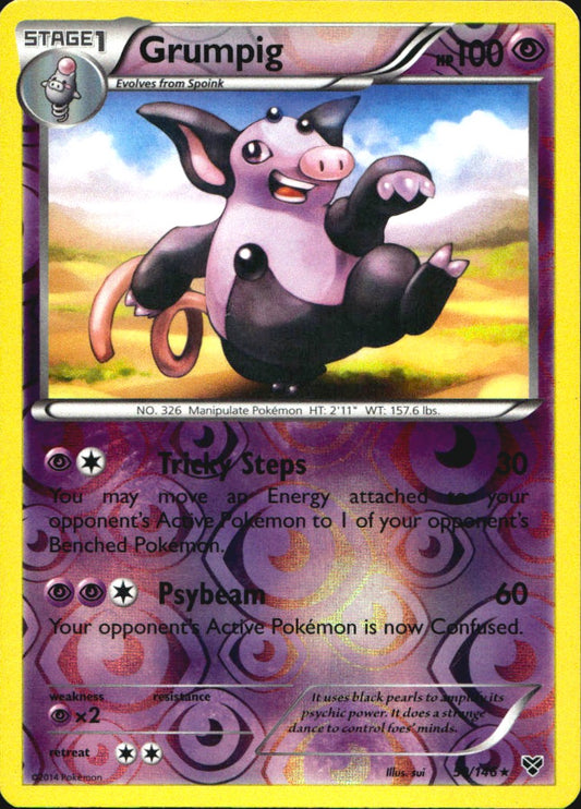 Grumpig 50/146 Rare XY Pokemon Reverse Holo Near Mint