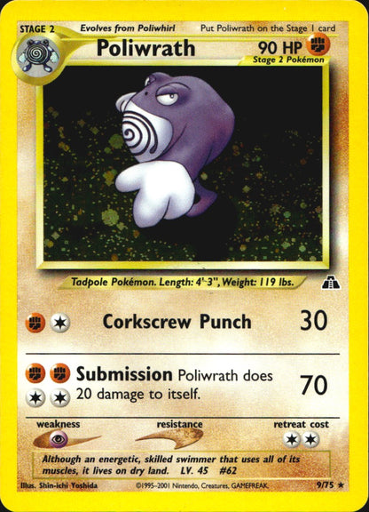 Poliwrath 9/75 Holo Rare Neo Discovery Pokemon Near Mint