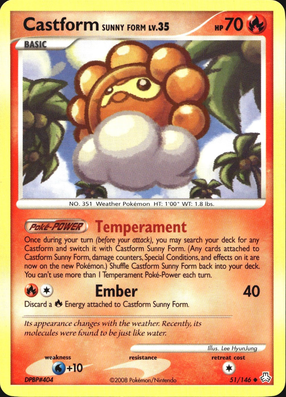 Castform Sunny Form 51/146 Uncommon Legends Awakened Pokemon Near Mint