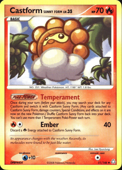 Castform Sunny Form 51/146 Uncommon Legends Awakened Pokemon Near Mint
