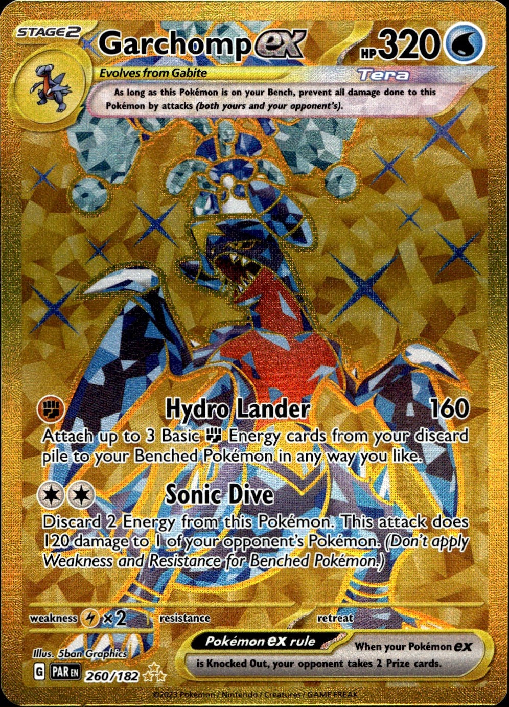 Garchomp ex 260/182 Hyper Rare Paradox Rift Pokemon Near Mint