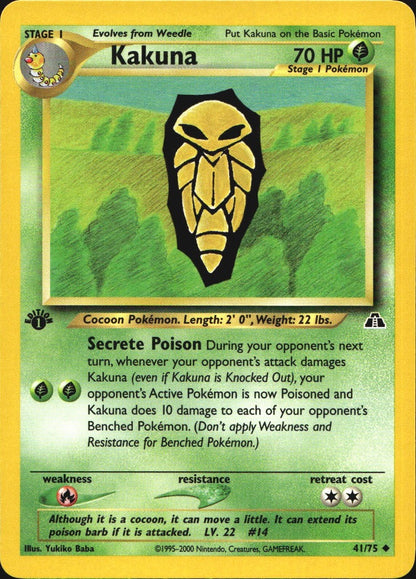 Kakuna 41/75 Uncommon Neo Discovery Pokemon 1st Edition Near Mint