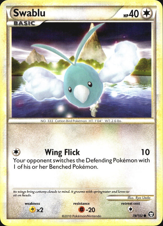 Swablu 78/102 Common HGSS Triumphant Pokemon Near Mint