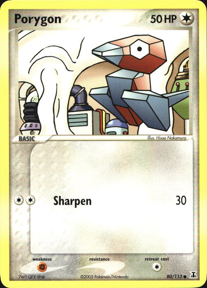 Porygon 80/113 Common Delta Species Pokemon Near Mint
