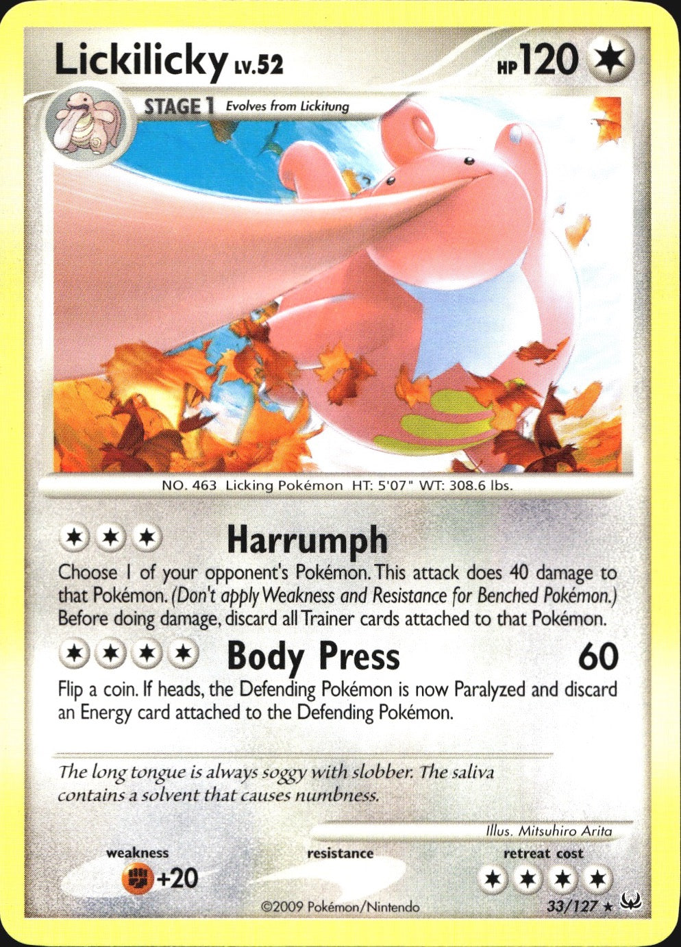 Lickilicky 33/127 Rare Platinum Pokemon Near Mint