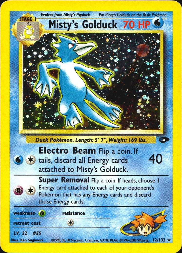 Misty's Golduck 12/132 Holo Rare Gym Challenge Pokemon Near Mint