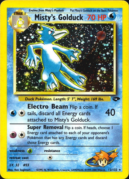 Misty's Golduck 12/132 Holo Rare Gym Challenge Pokemon Near Mint
