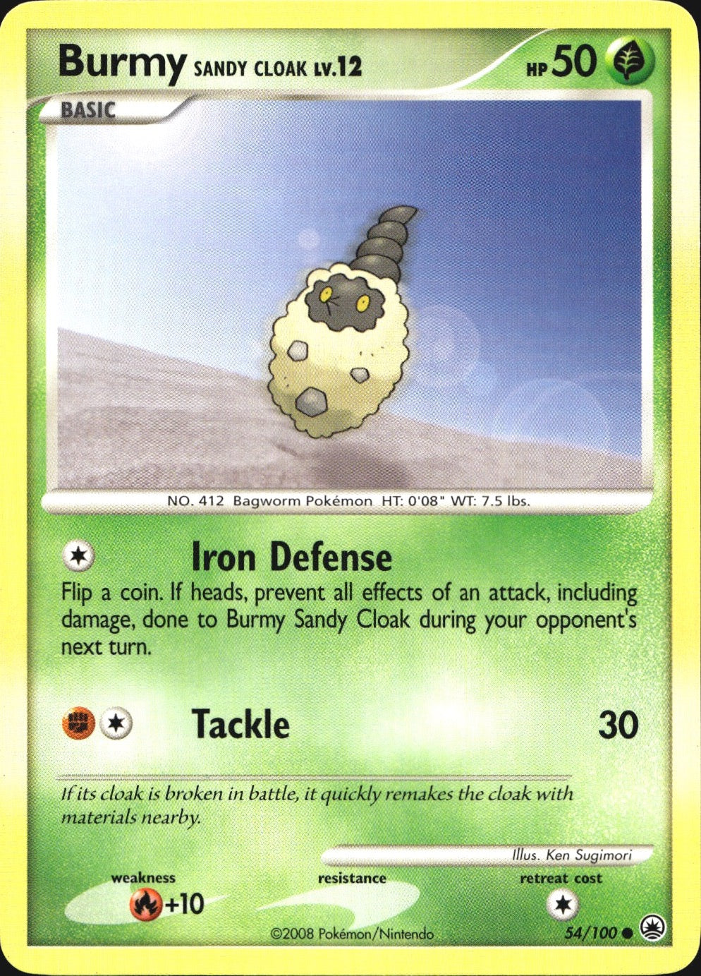 Burmy Sandy Cloak 54/100 Common Majestic Dawn Pokemon Near Mint