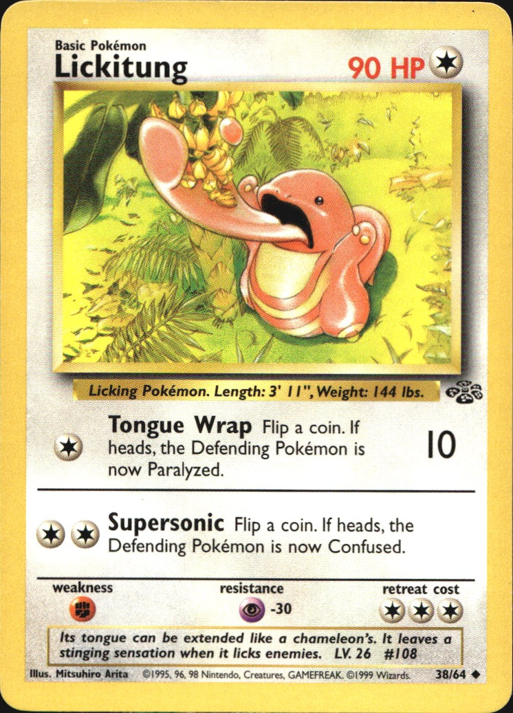 Lickitung 38/64 Uncommon Jungle Pokemon Near Mint