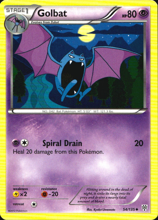 Golbat 54/135 Uncommon Plasma Storm Pokemon Near Mint