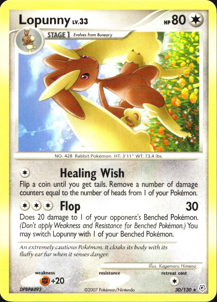Lopunny 30/130 Rare Diamond & Pearl Pokemon Near Mint