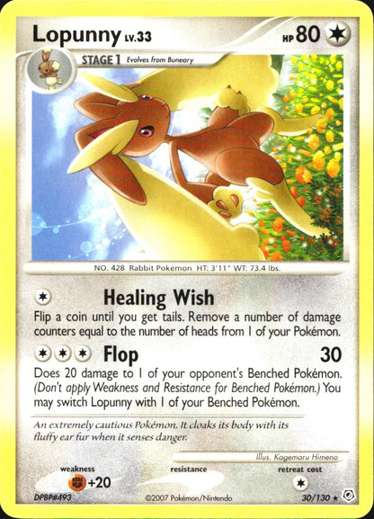 Lopunny 30/130 Rare Diamond & Pearl Pokemon Near Mint