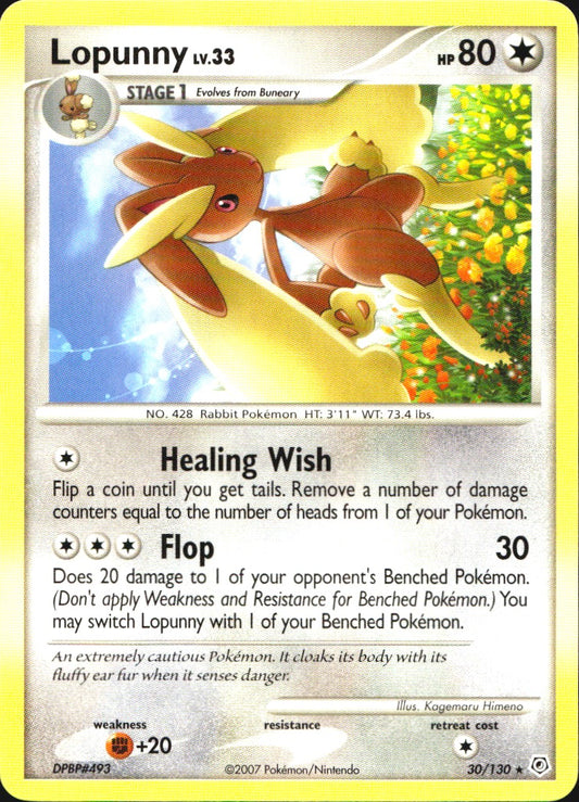 Lopunny 30/130 Rare Diamond & Pearl Pokemon Near Mint