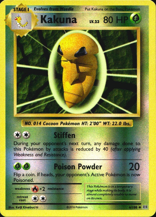 Kakuna 6/108 Uncommon Evolutions Pokemon Reverse Holo Near Mint