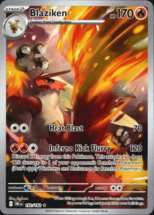 Blaziken 192/182 Illustration Rare Destined Rivals Pokemon Near Mint