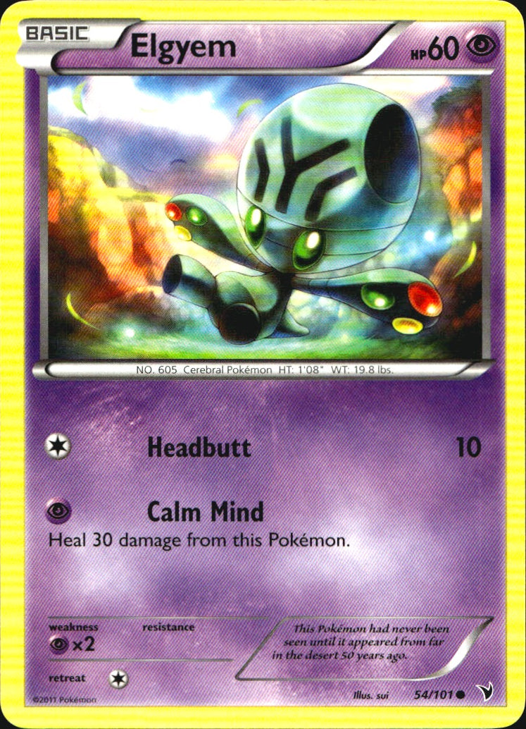 Elgyem 54/101 Common Noble Victories Pokemon Near Mint
